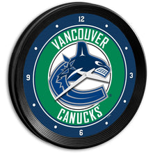 Load image into Gallery viewer, Vancouver Canucks: Ribbed Frame Wall Clock - The Fan-Brand