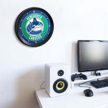 Load image into Gallery viewer, Vancouver Canucks: Ribbed Frame Wall Clock - The Fan-Brand