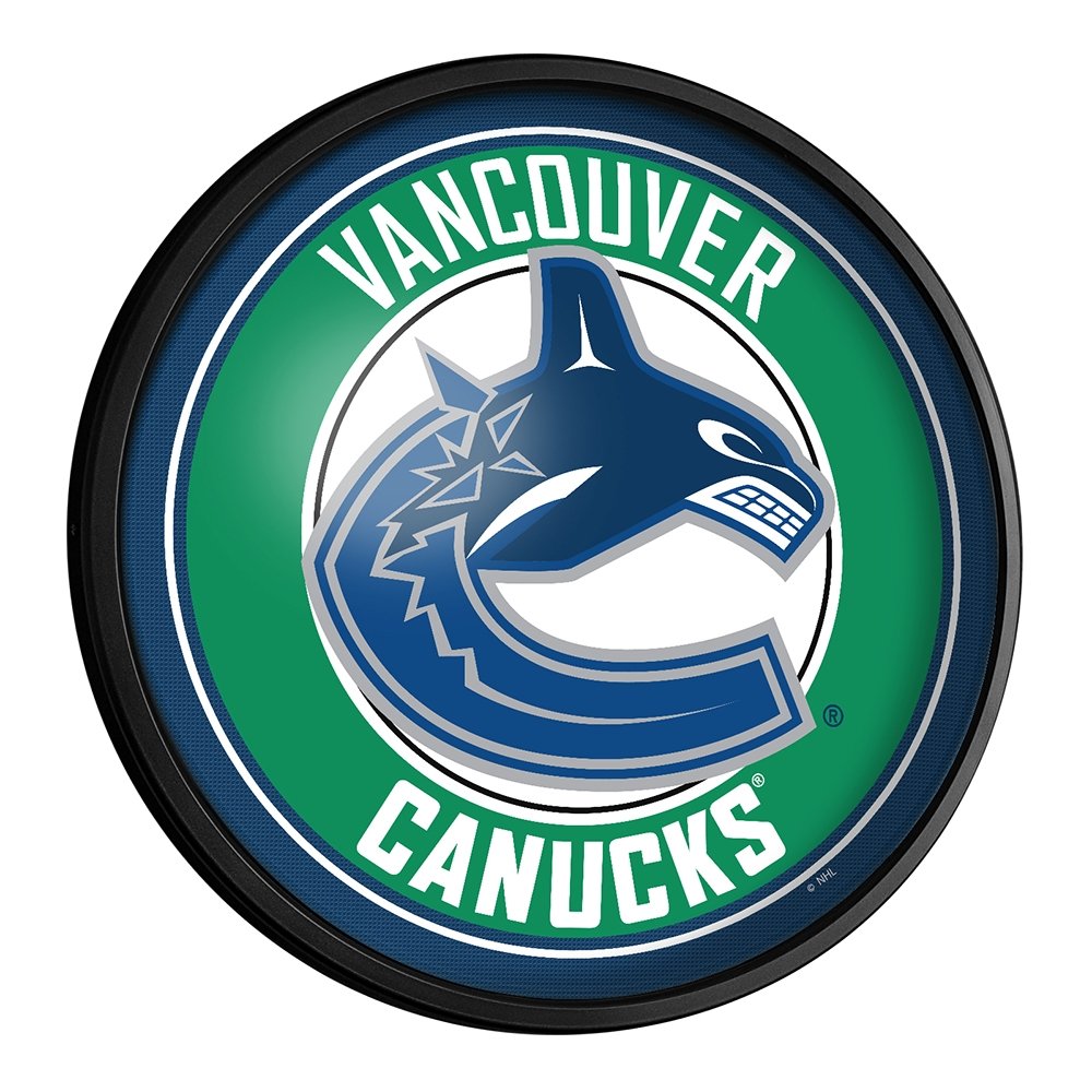 Vancouver Canucks: Round Slimline Lighted Wall Sign - The Fan-Brand