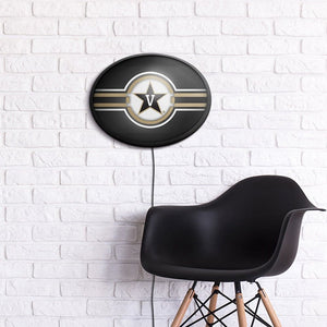 Vanderbilt Commodores: Oval Slimline Lighted Wall Sign - The Fan-Brand