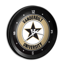 Load image into Gallery viewer, Vanderbilt Commodores: Ribbed Frame Wall Clock - The Fan-Brand