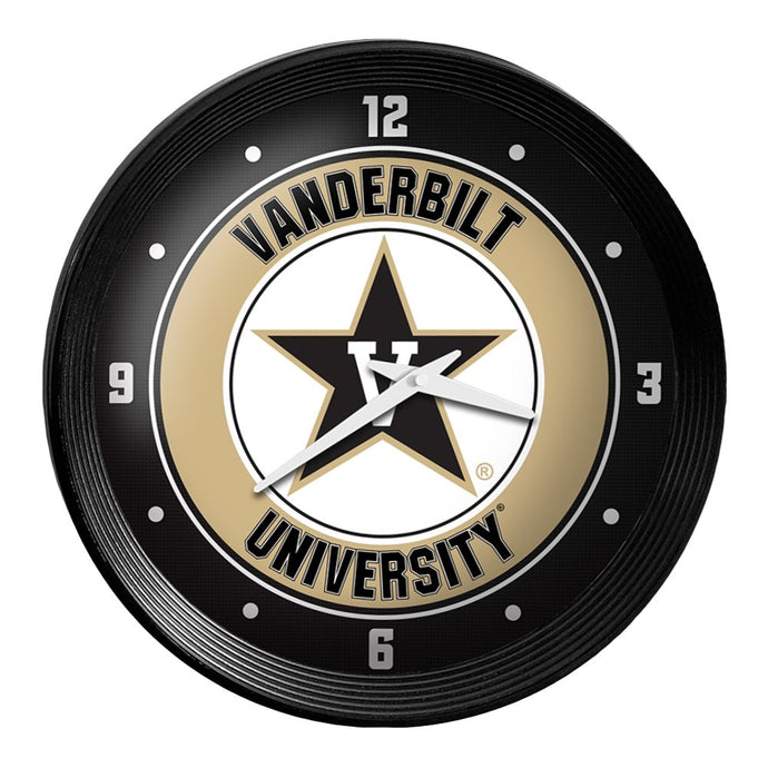 Vanderbilt Commodores: Ribbed Frame Wall Clock - The Fan-Brand