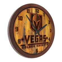 Load image into Gallery viewer, Vegas Golden Knights: Branded &quot;Faux&quot; Barrel Top Wall Clock - The Fan-Brand