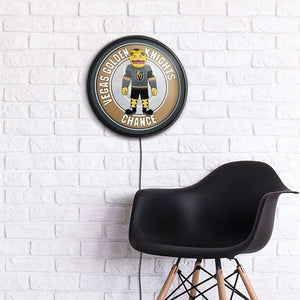 Vegas Golden Knights: Chance - Round Slimline Lighted Wall Sign - The Fan-Brand