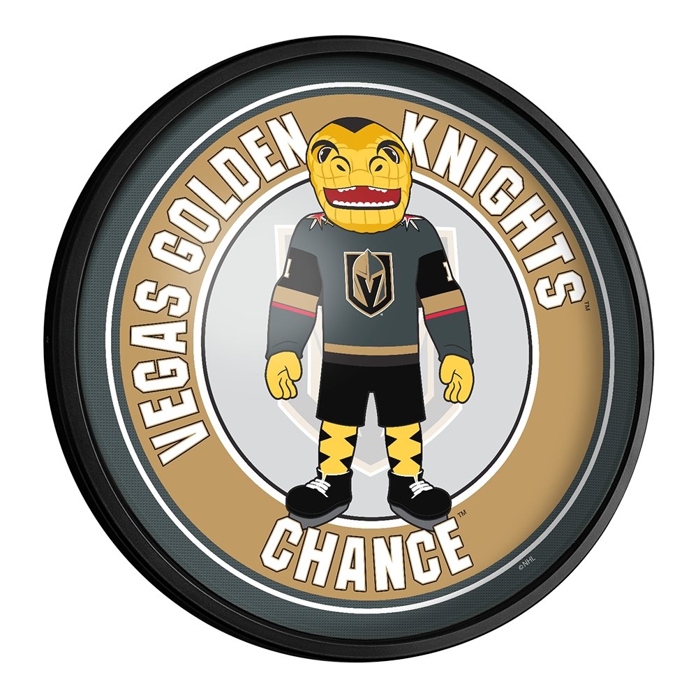 Vegas Golden Knights: Chance - Round Slimline Lighted Wall Sign - The Fan-Brand