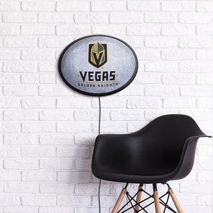 Vegas Golden Knights: Ice Rink - Oval Slimline Lighted Wall Sign - The Fan-Brand