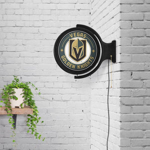 Vegas Golden Knights: Original Round Rotating Lighted Wall Sign - The Fan-Brand