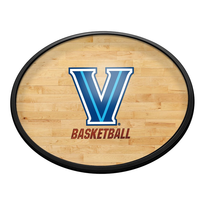 Villanova Wildcats: Hardwood - Oval Slimline Lighted Wall Sign - The Fan-Brand