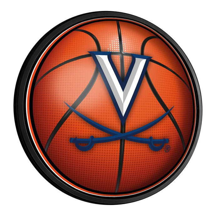 Virginia Cavaliers: Basketball - Round Slimline Lighted Wall Sign - The Fan-Brand