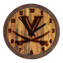 Load image into Gallery viewer, Virginia Cavaliers: Branded &quot;Faux&quot; Barrel Top Wall Clock - The Fan-Brand