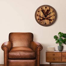 Load image into Gallery viewer, Virginia Cavaliers: Branded &quot;Faux&quot; Barrel Top Wall Clock - The Fan-Brand