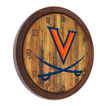 Load image into Gallery viewer, Virginia Cavaliers: &quot;Faux&quot; Barrel Top Wall Clock - The Fan-Brand