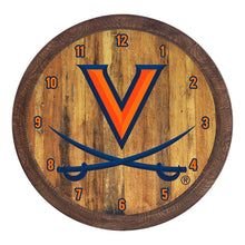 Load image into Gallery viewer, Virginia Cavaliers: &quot;Faux&quot; Barrel Top Wall Clock - The Fan-Brand