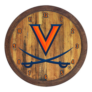Virginia Cavaliers: "Faux" Barrel Top Wall Clock - The Fan-Brand
