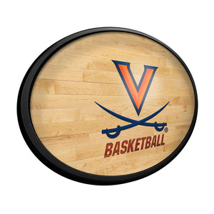 Virginia Cavaliers: Hardwood- Oval Slimline Lighted Wall Sign - The Fan-Brand