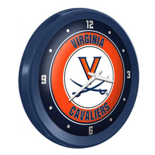 Load image into Gallery viewer, Virginia Cavaliers: Ribbed Frame Wall Clock - The Fan-Brand