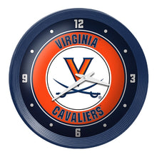 Load image into Gallery viewer, Virginia Cavaliers: Ribbed Frame Wall Clock - The Fan-Brand