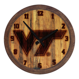 Virginia Tech Hokies: Branded "Faux" Barrel Top Wall Clock - The Fan-Brand