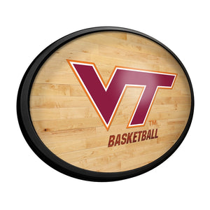 Virginia Tech Hokies: Hardwood - Oval Slimline Lighted Wall Sign - The Fan-Brand