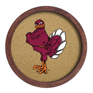 Virginia Tech Hokies: Mascot - "Faux" Barrel Framed Cork Board - The Fan-Brand