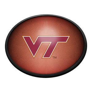 Virginia Tech Hokies: Pigskin - Oval Slimline Lighted Wall Sign - The Fan-Brand