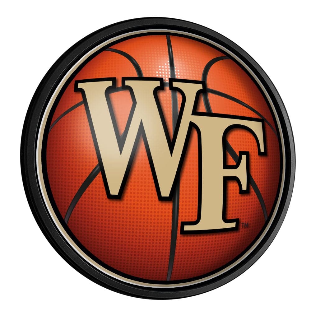 Wake Forest Demon Deacons: Basketball - Round Slimline Lighted Wall Sign - The Fan-Brand