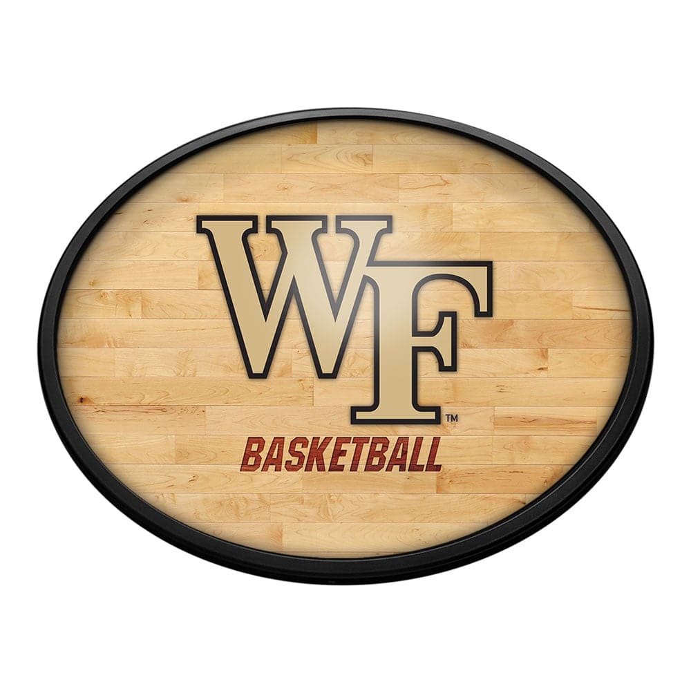 Wake Forest Demon Deacons: Hardwood - Oval Slimline Lighted Wall Sign - The Fan-Brand