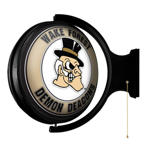 Wake Forest Demon Deacons: Mascot - Original Round Rotating Lighted Wall Sign - The Fan-Brand