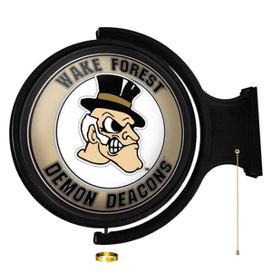 Wake Forest Demon Deacons: Mascot - Original Round Rotating Lighted Wall Sign - The Fan-Brand