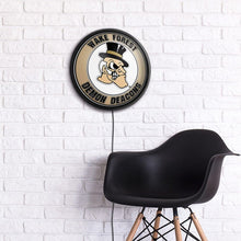 Load image into Gallery viewer, Wake Forest Demon Deacons: Mascot - Round Slimline Lighted Wall Sign - The Fan-Brand