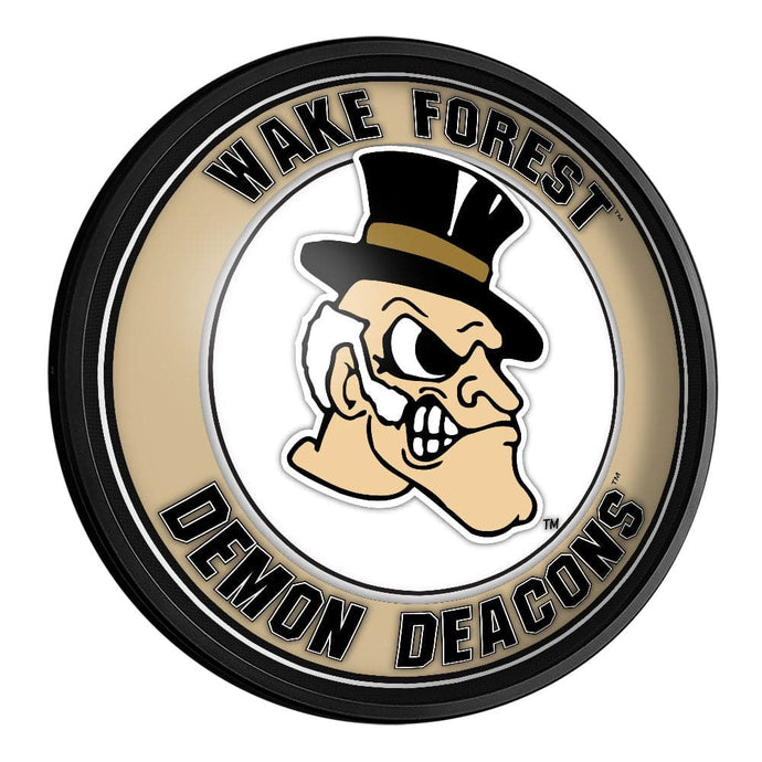 Wake Forest Demon Deacons: Mascot - Round Slimline Lighted Wall Sign - The Fan-Brand