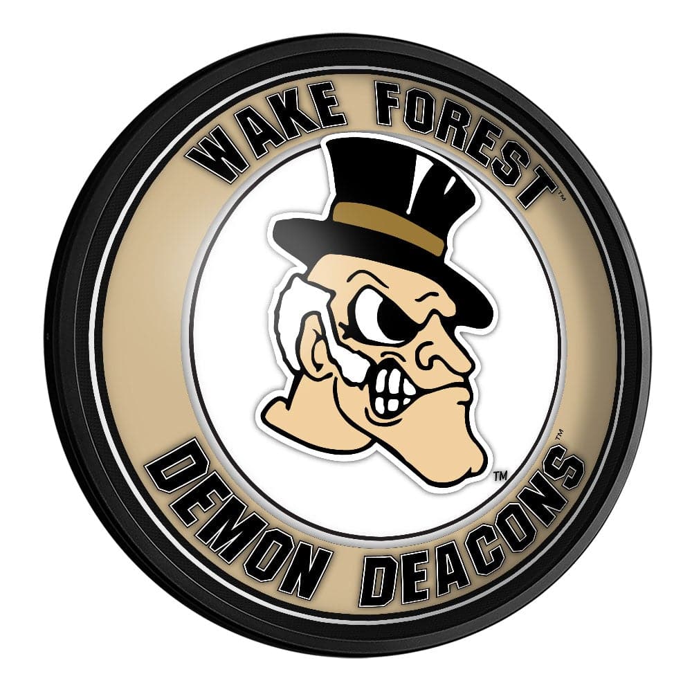 Wake Forest Demon Deacons: Mascot - Round Slimline Lighted Wall Sign - The Fan-Brand