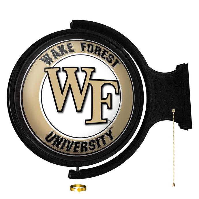 Wake Forest Demon Deacons: Original Round Rotating Lighted Wall Sign - The Fan-Brand