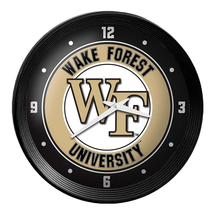 Wake Forest Demon Deacons: Ribbed Frame Wall Clock - The Fan-Brand