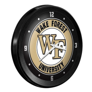 Wake Forest Demon Deacons: Ribbed Frame Wall Clock - The Fan-Brand