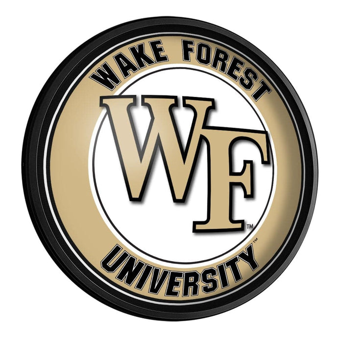 Wake Forest Demon Deacons: Round Slimline Lighted Wall Sign - The Fan-Brand