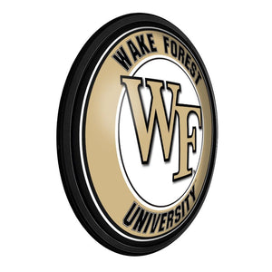 Wake Forest Demon Deacons: Round Slimline Lighted Wall Sign - The Fan-Brand