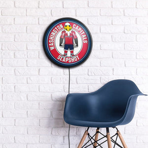 Washington Capitals: Slapshot - Round Slimline Lighted Wall Sign - The Fan-Brand