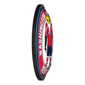 Washington Capitals: Slapshot - Round Slimline Lighted Wall Sign - The Fan-Brand