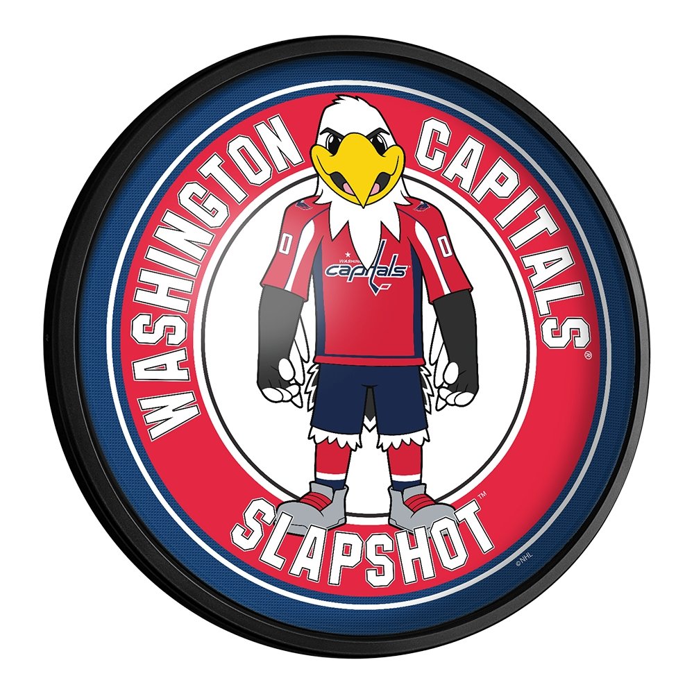 Washington Capitals: Slapshot - Round Slimline Lighted Wall Sign - The Fan-Brand