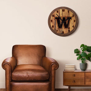 Washington Huskies: Branded "Faux" Barrel Top Wall Clock - The Fan-Brand