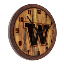 Load image into Gallery viewer, Washington Huskies: Branded &quot;Faux&quot; Barrel Top Wall Clock - The Fan-Brand