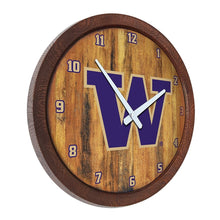 Load image into Gallery viewer, Washington Huskies: Faux Barrel Top Wall Clock - The Fan-Brand