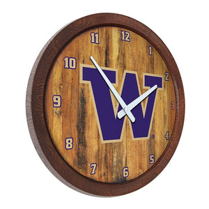 Washington Huskies: Faux Barrel Top Wall Clock - The Fan-Brand