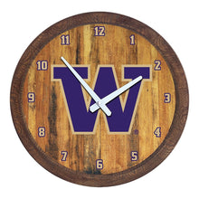 Load image into Gallery viewer, Washington Huskies: Faux Barrel Top Wall Clock - The Fan-Brand