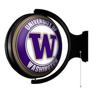 Washington Huskies: Original Round Rotating Lighted Wall Sign - The Fan-Brand