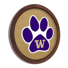 Load image into Gallery viewer, Washington Huskies: Paw - &quot;Faux&quot; Barrel Framed Cork Board - The Fan-Brand