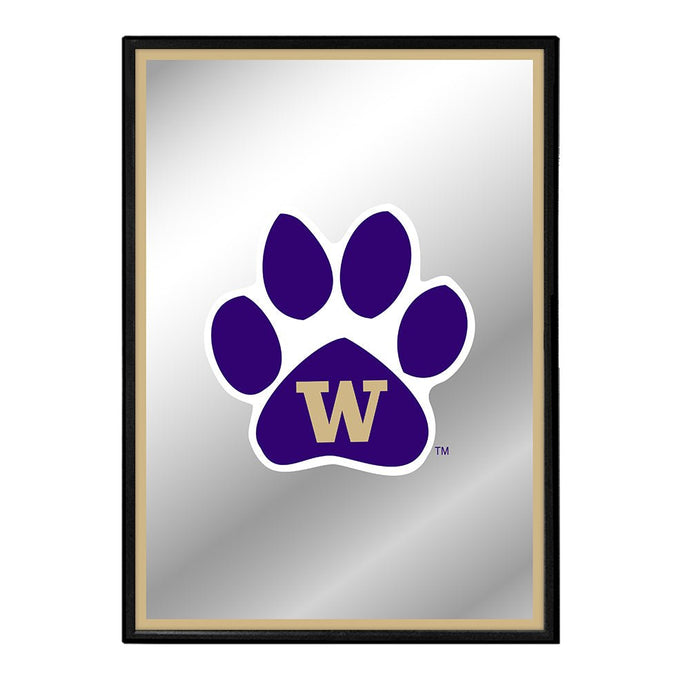 Washington Huskies: Paw - Framed Mirrored Wall Sign - The Fan-Brand