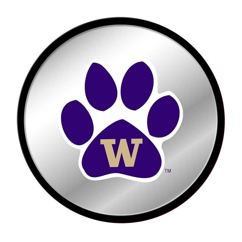 Washington Huskies: Paw - Modern Disc Mirrored Wall Sign - The Fan-Brand