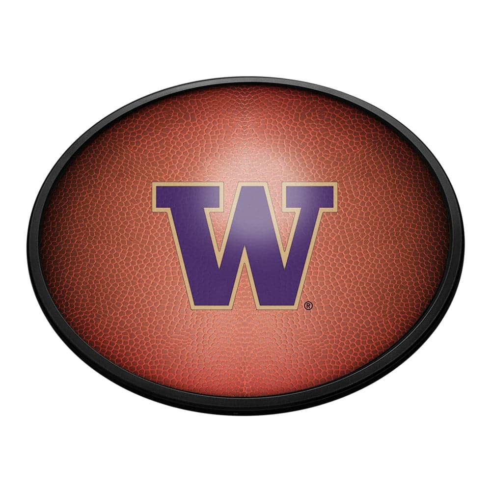 Washington Huskies: Pigskin - Oval Slimline Lighted Wall Sign - The Fan-Brand